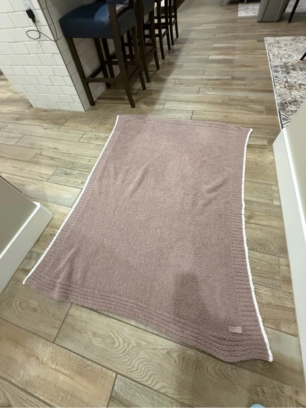 Barefoot Dreams CozyChic mauve pink throw